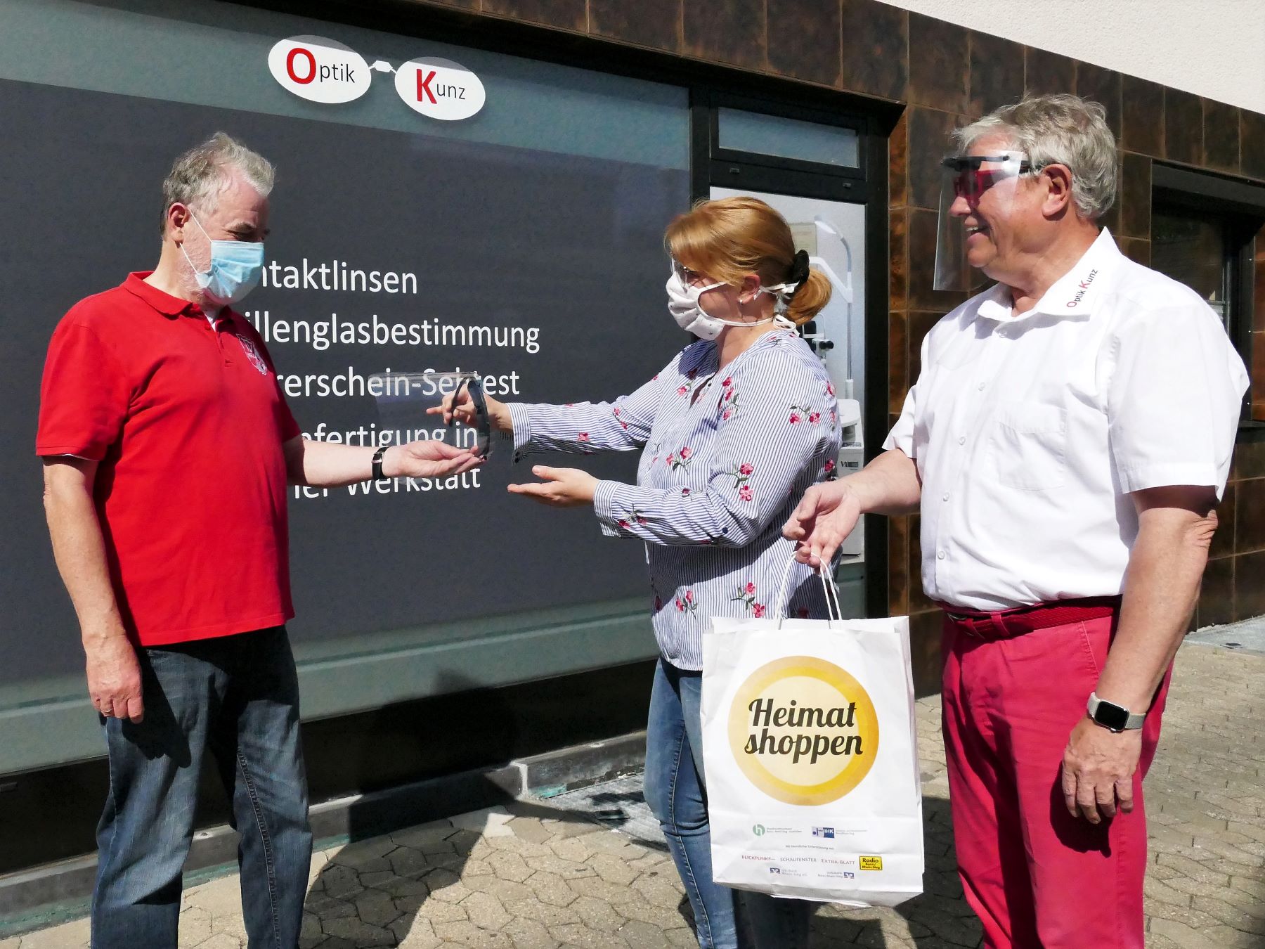 Maskenschilde v. Optik Kunz