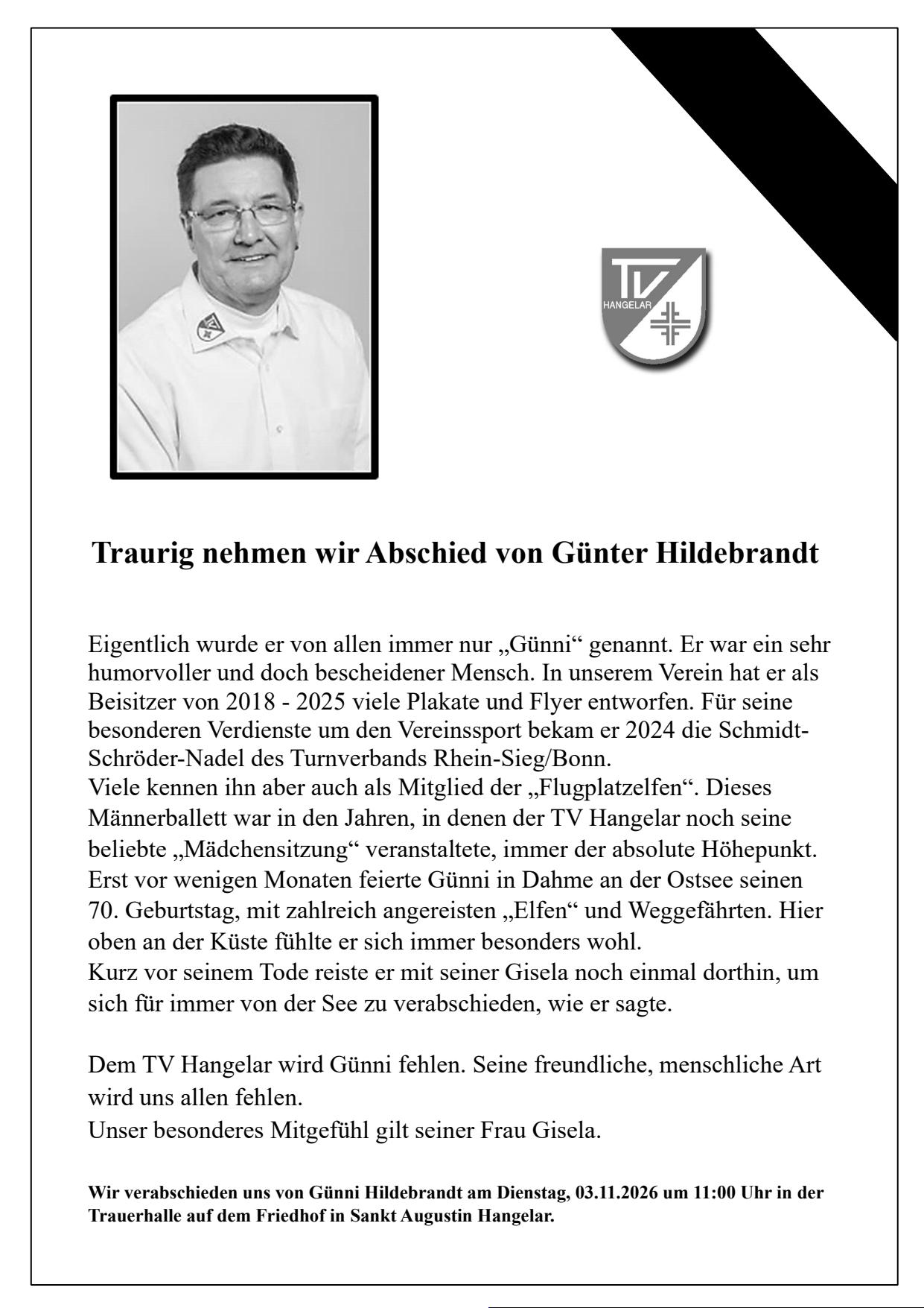 Nachruf Günter Hildebrandt